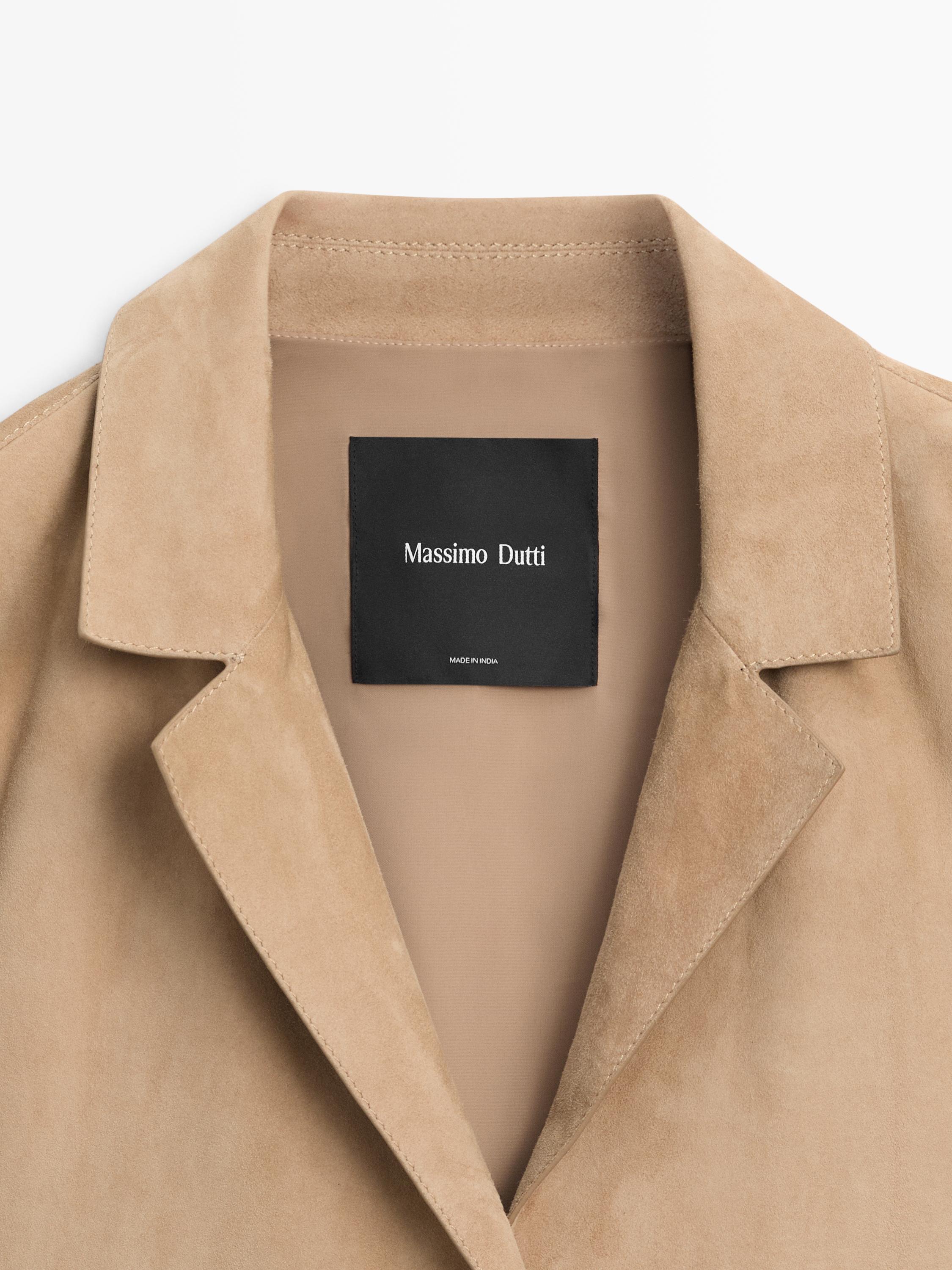 100% suede leather blazer with pocket details